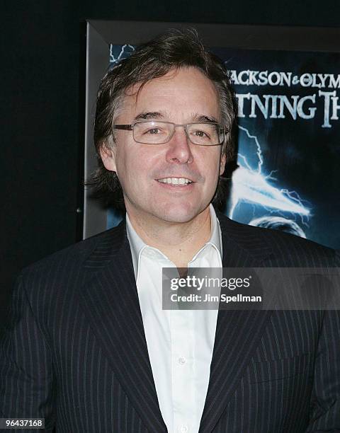 Director Chris Columbus attends the premiere of "Percy Jackson & The Olympians: The Lightning Thief" at AMC Lincoln Square on February 4, 2010 in New...