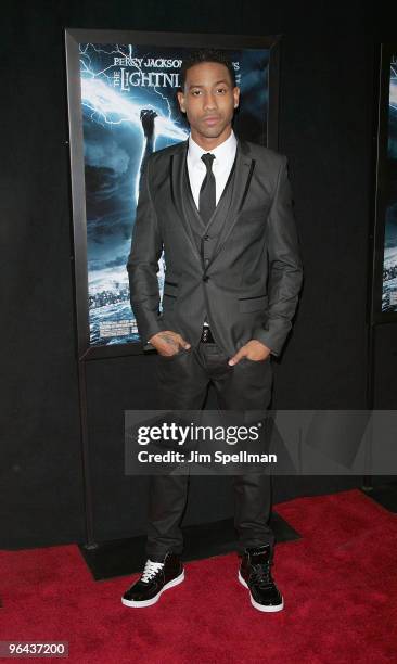 Brandon T. Jackson attends the premiere of "Percy Jackson & The Olympians: The Lightning Thief" at AMC Lincoln Square on February 4, 2010 in New York...