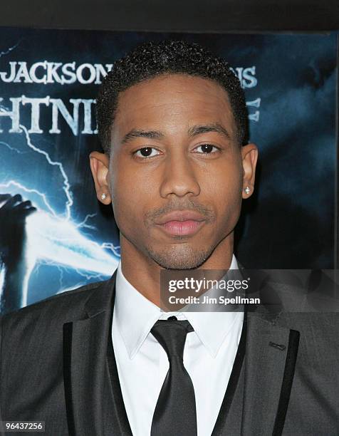 Brandon T. Jackson attends the premiere of "Percy Jackson & The Olympians: The Lightning Thief" at AMC Lincoln Square on February 4, 2010 in New York...