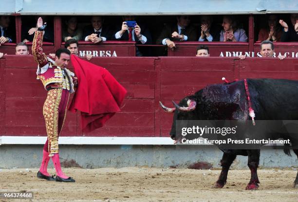 Enrique Ponce performs during San Isidro Fair at Las Ventas Bullring on May 30, 2018 in Madrid, Spain.