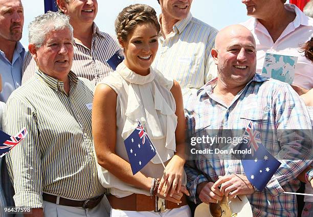 Erin McNaught stands alongside other ambassadors at the Australia Day Council of New South Wales' official launch of Australia Day 2010 at Luna Park...