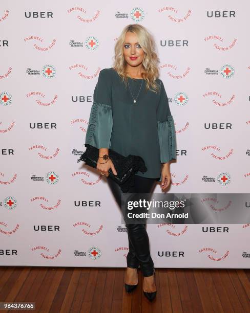 Jackie O arrives ahead of the Uber x Red Cross Farewell Fashion Show on May 31, 2018 in Sydney, Australia.