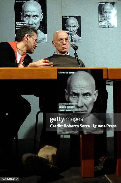 Writer James Ellroy during the book launch of "Blood's a Rover" at Biblioteca Renzo Renzi on February 4, 2010 in Bologna, Italy.