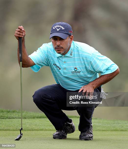 Jeev Milkha Singh of India during the second round the Omega Dubai Desert Classic on the Majlis Course at the Emirates Golf Club on February 5, 2010...