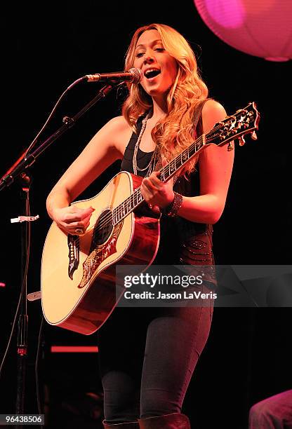 Colbie Caillat performs at the "Real Medicine for Haiti" benefit concert at House of Blues Sunset Strip on February 4, 2010 in West Hollywood,...