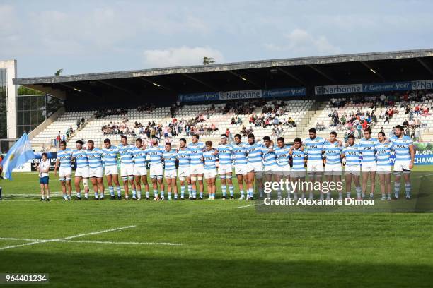 Team of Argentina during the World Championship U 20 match between England and Argentina on May 30, 2018 in Narbonne, France.