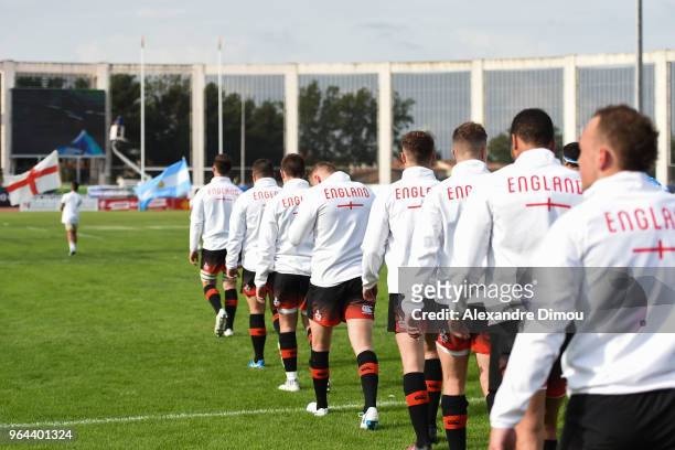 Team of England during the World Championship U 20 match between England and Argentina on May 30, 2018 in Narbonne, France.