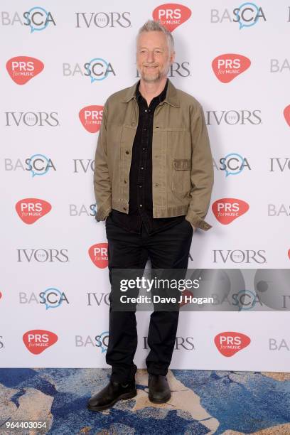 Billy Bragg attends the Ivor Novello Awards 2018 at Grosvenor House, on May 31, 2018 in London, England.