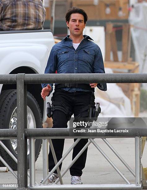 Tom Cruise on location for "Knight and Day" on January 25, 2010 in Los Angeles, California.