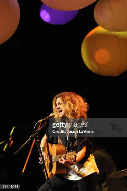 Nikka Costa performs at the "Real Medicine for Haiti" benefit concert at House of Blues Sunset Strip on February 4, 2010 in West Hollywood,...