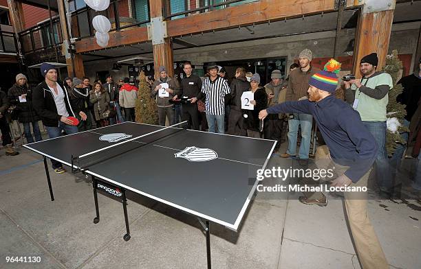 Director/Actor Anthony Burns and Writer/Actor Andrew Dickler attend the K-Swiss Ping-Pong party at the GenArt Lounge on January 24, 2010 in Park...