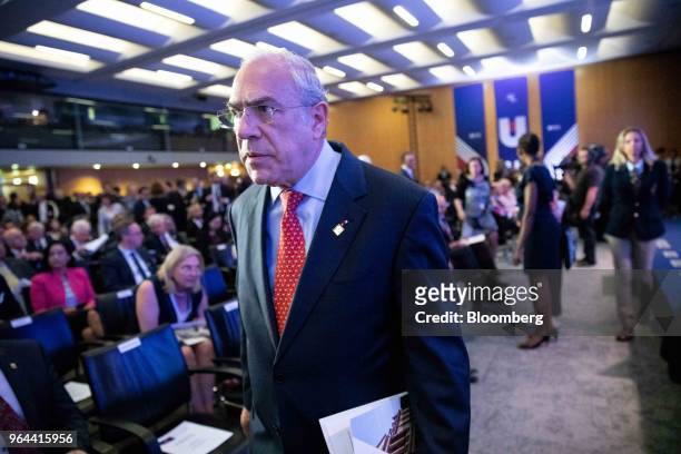 Jose Angel Gurria, secretary-general of the Organization for Economic Cooperation and Development , attends the Organisation for Economic...