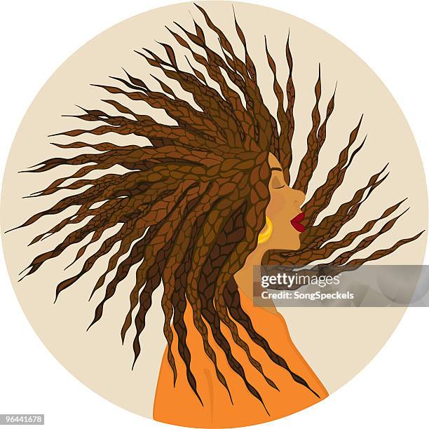 girl with african braids - african culture stock illustrations