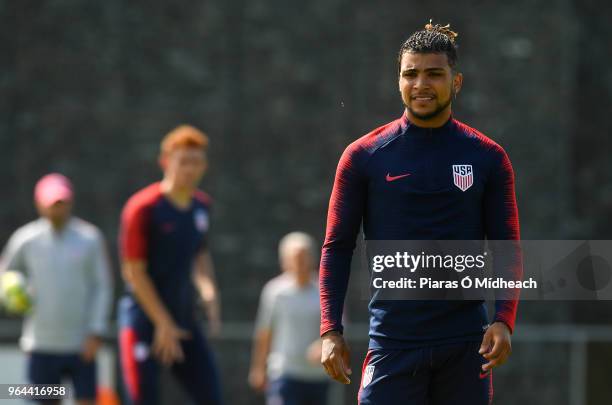 Kilternan , Ireland - 31 May 2018; DeAndre Yedlin during USA Training at Wayside Celtic in Kilternan, Co Dublin.