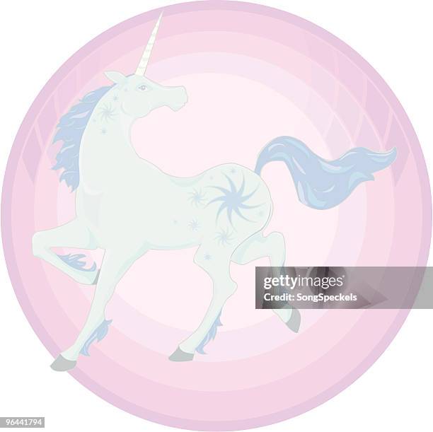 blue unicorn icon - unicorn horn stock illustrations