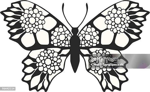 floral butterfly - marigold stock illustrations
