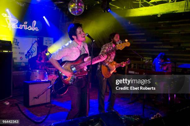 Rene Villanueva and Dante Schwebel of Hacienda perform on stage at Headhunters at the SXSW Music Conference on March 18th 2009 in Austin, Texas.