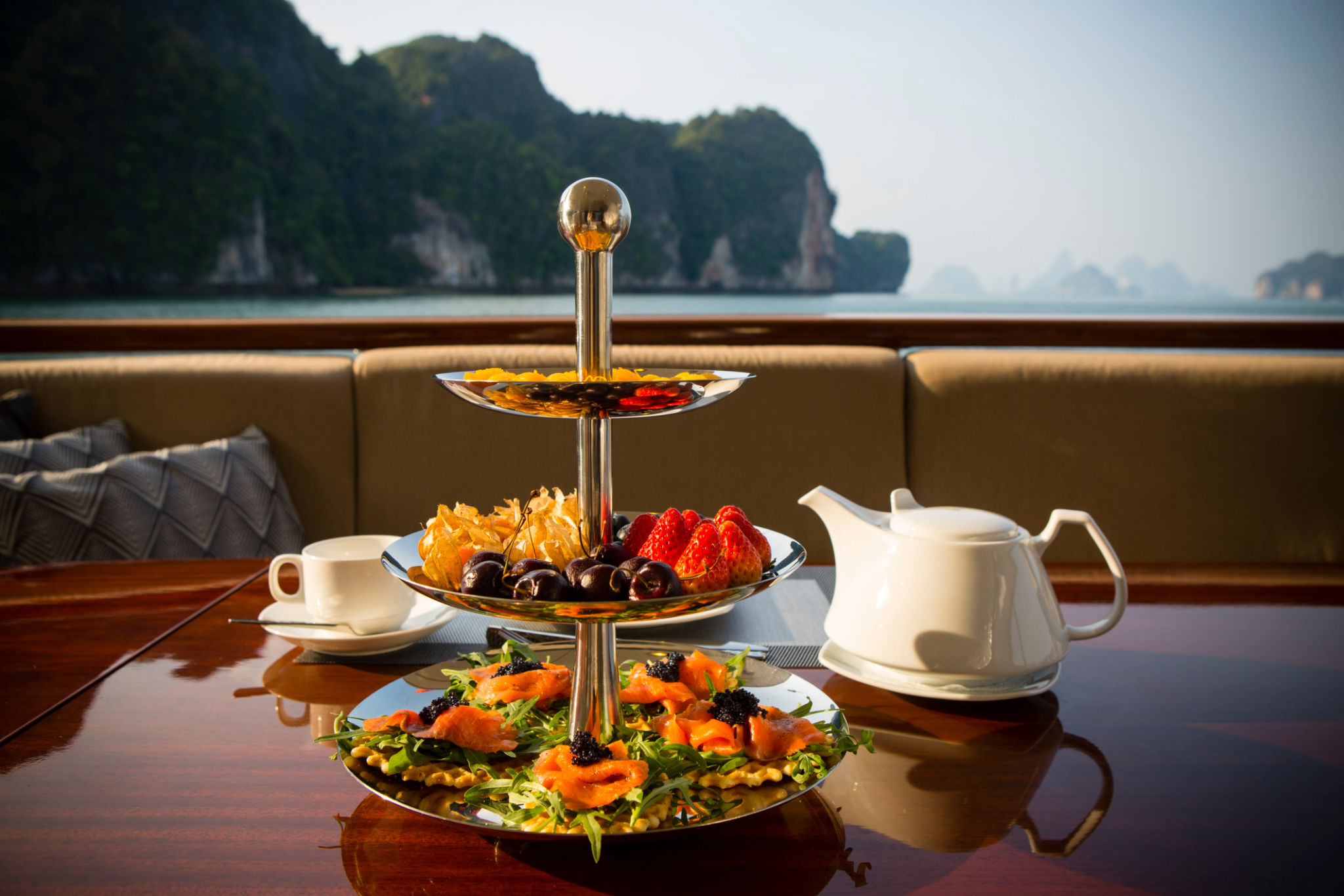 luxury yacht food
