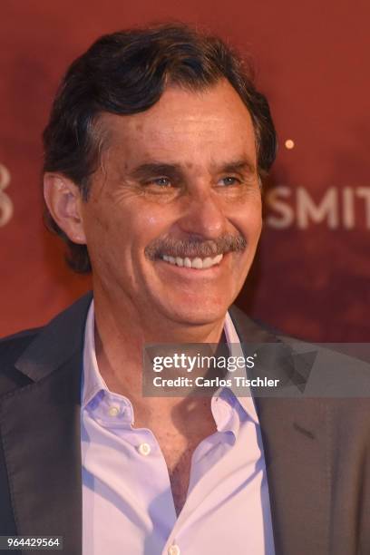 Actor Humberto Zurita smiles during a press conference organized by Buchanan's Whiskey as part of a campaign to celebrate father's day at Hotel...