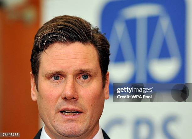 Keir Starmer QC, the Director of public prosecution attends the CPS HQ on February 5, 2010 in London, England. Mr Starmer was making a statement...