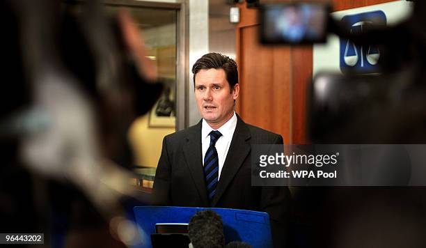 Keir Starmer QC, the Director of public prosecution attends the CPS HQ on February 5, 2010 in London, England. Mr Starmer was making a statement...