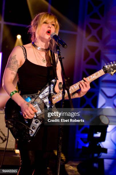 Christy Hunt of the Von Bodies performs on stage at the The Bat Bar at the SXSW Music Conference on March 19th 2009 in Austin, Texas. She plays a...