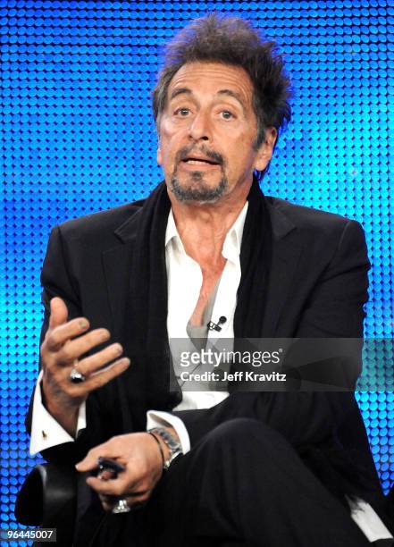 Actor Al Pacino of "You Don't Know Jack" speak during the HBO portion of the 2010 Television Critics Association Press Tour at the Langham Hotel on...