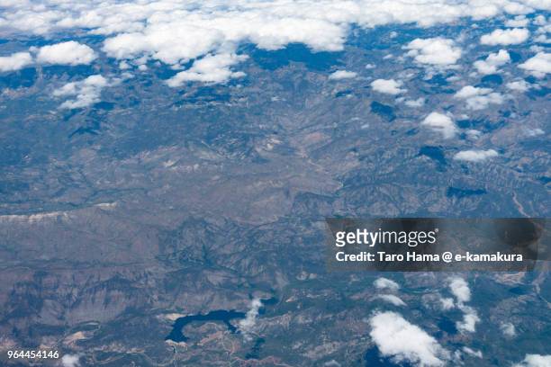los padres national forest in california daytime aerial view from airplane - los padres national forest stock pictures, royalty-free photos & images