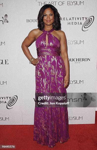 Actress Laila Ali arrives at The Art of Elysium's 3rd Annual Black-Tie Charity Gala "Heaven" at 9900 Wilshire Blvd on January 16, 2010 in Beverly...