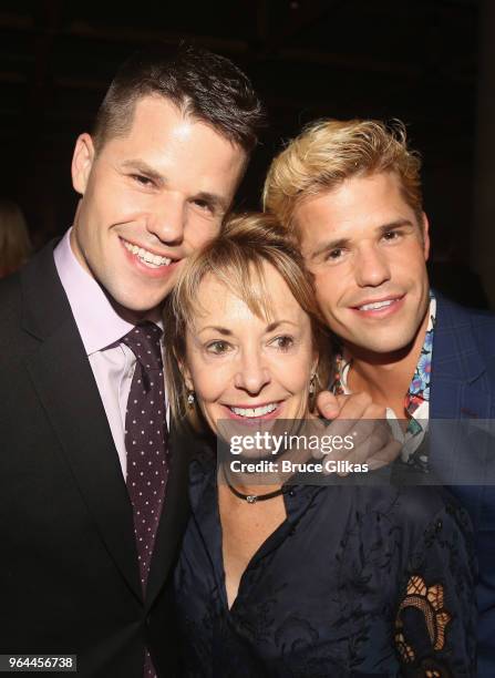 Max Carver, mother Anne Carver and Charlie Carver pose at the opening night 50th year celebration after party for the classic play revival of "The...