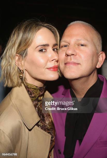 Sarah Paulson and Producer Ryan Murphy pose at the opening night 50th year celebration after party for the classic play revival of "The Boys In The...