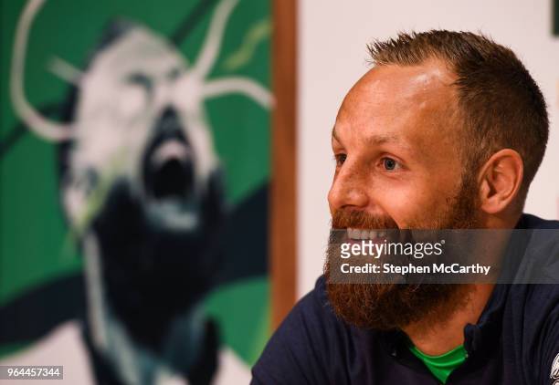 Dublin , Ireland - 31 May 2018; David Meyler during a Republic of Ireland press conference at the FAI National Training Centre in Abbotstown, Dublin.
