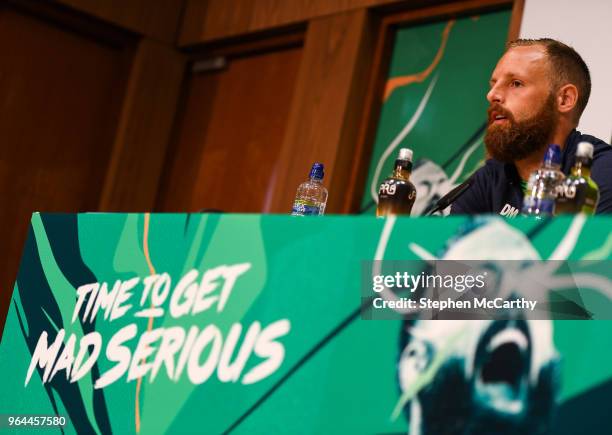 Dublin , Ireland - 31 May 2018; David Meyler during a Republic of Ireland press conference at the FAI National Training Centre in Abbotstown, Dublin.