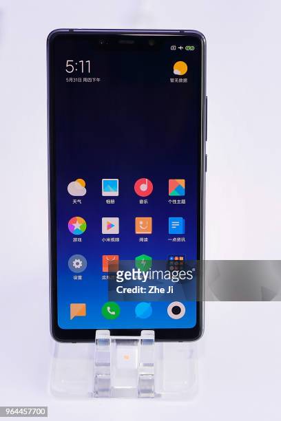 The Xiaomi Corp. Mi 8 SE smartphone sits on display at the Xiaomi Launches Its Flagship Products In Shenzhen, China.