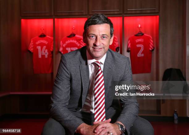 New Sunderland manager Jack Ross is pictured at The Stadium of Light during his first day at work on May 31, 2018 in Sunderland, England.