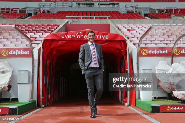 New Sunderland manager Jack Ross is pictured at The Stadium of Light during his first day at work on May 31, 2018 in Sunderland, England.