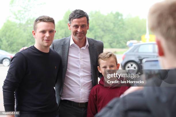 New Sunderland manager Jack Ross is pictured meeting fans at The Stadium of Light during his first day at work on May 31, 2018 in Sunderland, England.