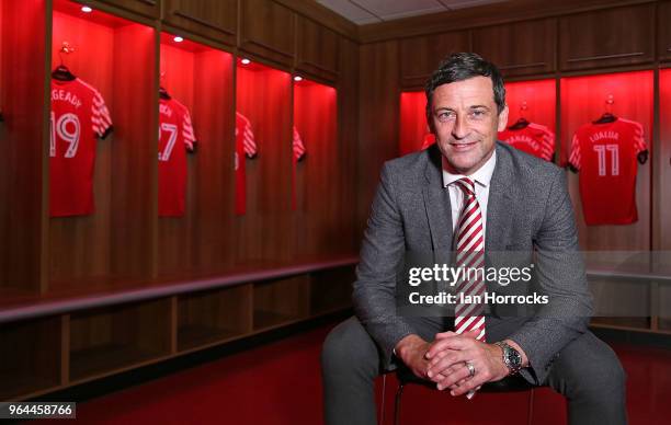 New Sunderland manager Jack Ross is pictured at The Stadium of Light during his first day at work on May 31, 2018 in Sunderland, England.