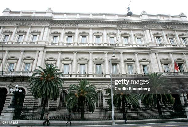 The Banca d'Italia stands in Rome, Italy, on Friday, Feb. 5, 2010. Italy's inflation rate climbed in January to the highest in 11 months as crude oil...