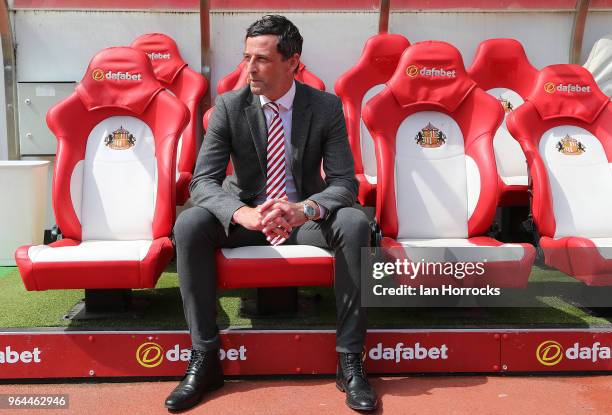 New Sunderland manager Jack Ross is pictured at The Stadium of Light during his first day at work on May 31, 2018 in Sunderland, England.