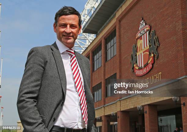 New Sunderland manager Jack Ross is pictured at The Stadium of Light during his first day at work on May 31, 2018 in Sunderland, England.