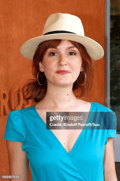 Actress of "Scenes de menages" Justine Le Pottier attends the 2018 French Open - Day Five at Roland Garros on May 31, 2018 in Paris, France.