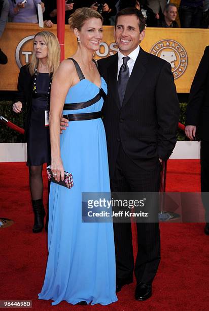 Actors Nancy Carell and Steve Carell arrive to the 16th Annual Screen Actors Gulld Awards held at The Shrine Auditorium on January 23, 2010 in Los...