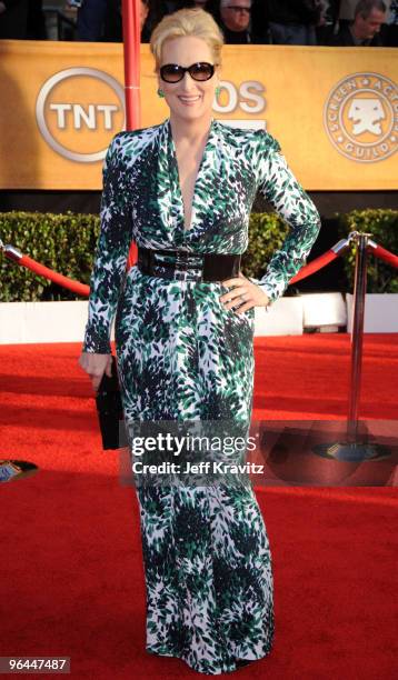 Actress Meryl Streep arrives to the 16th Annual Screen Actors Gulld Awards held at The Shrine Auditorium on January 23, 2010 in Los Angeles,...