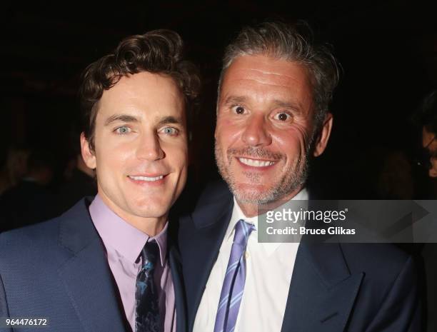 Matt Bomer and Simon Halls pose at the opening night 50th year celebration after party for the classic play revival of "The Boys In The Band" on...