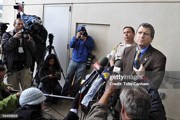 Airport Courthouse spokesperson Steve Whitmore gives a statement relating to Michael Jackson's doctor, Dr. Conrad Murray's non appearance in court on...