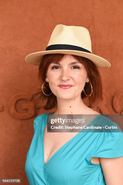 Actress Justine Le Pottier attends the 2018 French Open - Day Five at Roland Garros on May 31, 2018 in Paris, France.