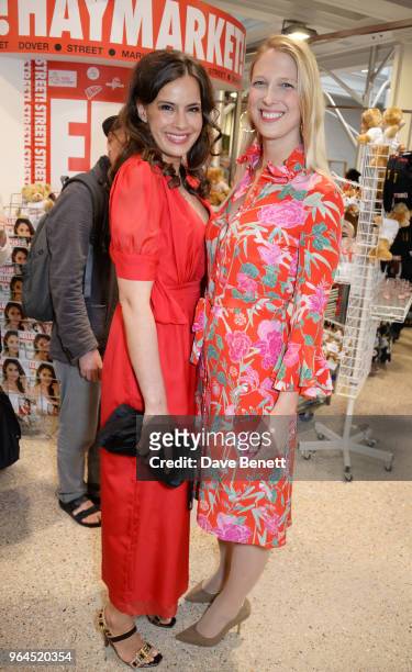 Lady Sophie Windsor and Lady Gabriella Windsor attend Hello Magazine's 30th anniversary party at Dover Street Market on May 9, 2018 in London,...