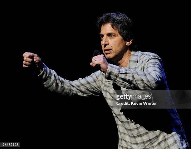 Comedian Ray Romano performs onstage at Help Haiti with George Lopez & Friends at L.A. Live's Nokia Theater on February 4, 2010 in Los Angeles,...