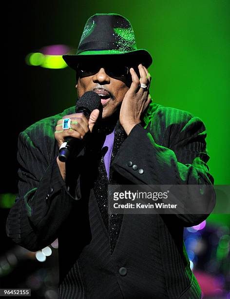 Singer Charlie Wilson performs onstage at Help Haiti with George Lopez & Friends at L.A. Live's Nokia Theater on February 4, 2010 in Los Angeles,...